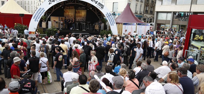 Scrutineering starts in the centre of Le Mans